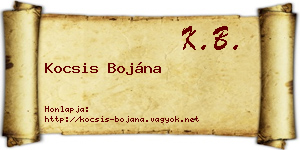 Kocsis Bojána névjegykártya