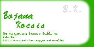 bojana kocsis business card